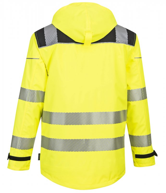Portwest Pw365 Men S Hi Vis Reflective Waterproof 3-in-1 Jacket Safety Yellow Black 3x-large