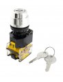 Uxcell 380v 10a 22mm Dia Thread Dpst 2 Positions Key Rotary Selector Switch