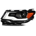 Headlight Assembly Left For Jeep Compass Hid Xenon 2017 2021 Black Housing Clear Lens Ch2502333 