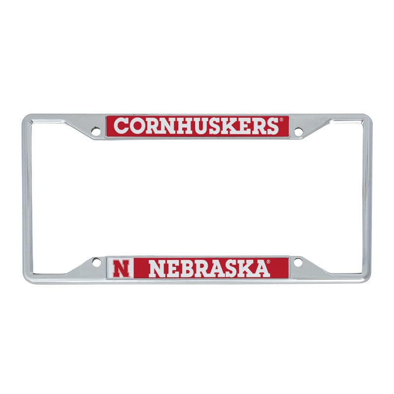 University Of Nebraska Nu Huskers Metal License Plate Frame For Front Or Back Car Officially Licensed Mascot