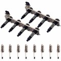 Ena Set Of 2 Ignition Coil With 8 Spark Plug For Cadillac Pontiac Deville Seville Bonneville 4 6l 