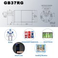 Dc 12v 200rpm Gear Motor High Torque Electric Micro Speed Reduction Geared With Eccentric D Shaped Output Shaft And 37mm