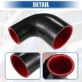 Uxcell 1 Set 51mm To 76mm 2 01 99 Id 90 Degree Elbow Coupler Silicone Hose 4-ply With Pcs Clamps Black Recell 1 Set 51mm To