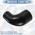 Uxcell 1 Set 51mm To 76mm 2 01 99 Id 90 Degree Elbow Coupler Silicone Hose 4-ply With Pcs Clamps Black Recell 1 Set 51mm To