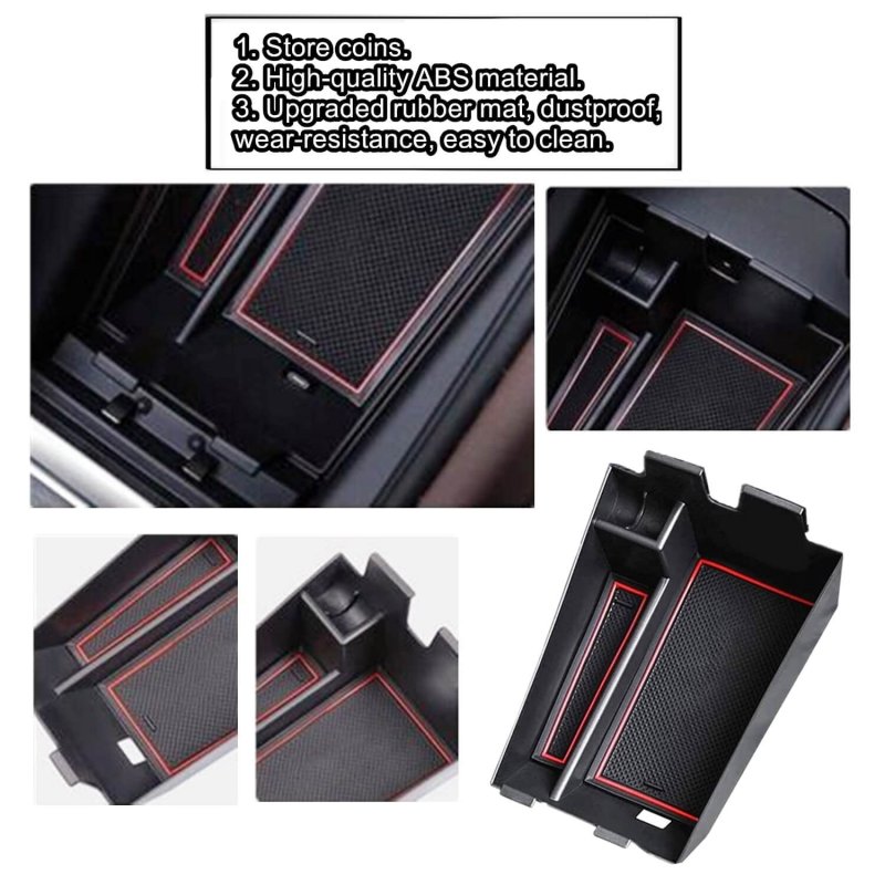 Car Center Console Organizer For Bmw X5 G05 X6 G06 X7 G07 2019 2020 2021 2022 Central Armrest Storage Box Tray With Rubber Mats