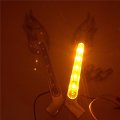Xkh- Replacement Of Motorcycle Custom Chromed Flame Shape Led Turn Signal Integrate Mirrors For All Honda Kawasaki Suzuki