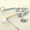 Xkh- Replacement Of Motorcycle Custom Chromed Flame Shape Led Turn Signal Integrate Mirrors For All Honda Kawasaki Suzuki