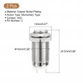 Uxcell Latching Metal Push Button Switch 10mm Mounting Dia 1no Silver Led Light High Head 2pcs