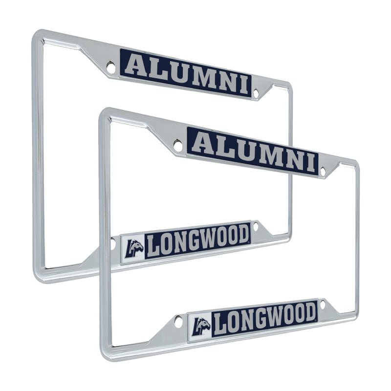 Longwood University Lancers License Plate Frame Officially Licensed Metal Car Tag Holder Alumni 2 Pack Standard Size 6 25 In By