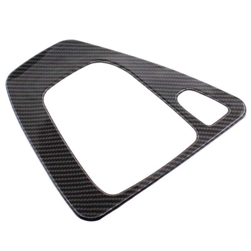 Xtremeamazing Car Gear Box Shift Control Panel Frame Cover With Knob Head Trim Cap Sticker Carbon Fiber Style
