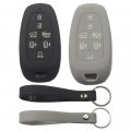 2 Pack Silicone 7 Button Smart Key Fob Cover For Hyundai Tucson Santa Fe Sonata Nexo Black Gray Rubber Protector Case With 