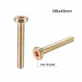 Uxcell M6x40mm Furniture Screw Hex Socket Machine Screws Zinc Plated Fasteners Bolts Full Thread Carbon Steel 20pcs