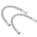 2 Pcs Braided Supply Connector 12 Inch Length Stainless Steel Faucet Lines 3 8 To Compression Hose With Brass Nuts For Kitchen 