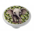 Gotham Decor Baby Elephant Jungle Ceramic Cabinet Knob Drawer Pulls For Home Nursery Room Drawer 