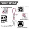 Crystal Car Key Chain For Women Accessories With Bling Rhinestones Ring All Keys Pink
