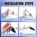 Crystal Car Key Chain For Women Accessories With Bling Rhinestones Ring All Keys Pink