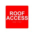 Compliancesigns Acrylic Ada Exit Roof Access Sign 6 X In With English Braille Red 
