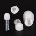 Uxcell Plastic Dome Bolt Nut Protection Cap Covers M5 8mm Hex Screw Cover White 100pcs