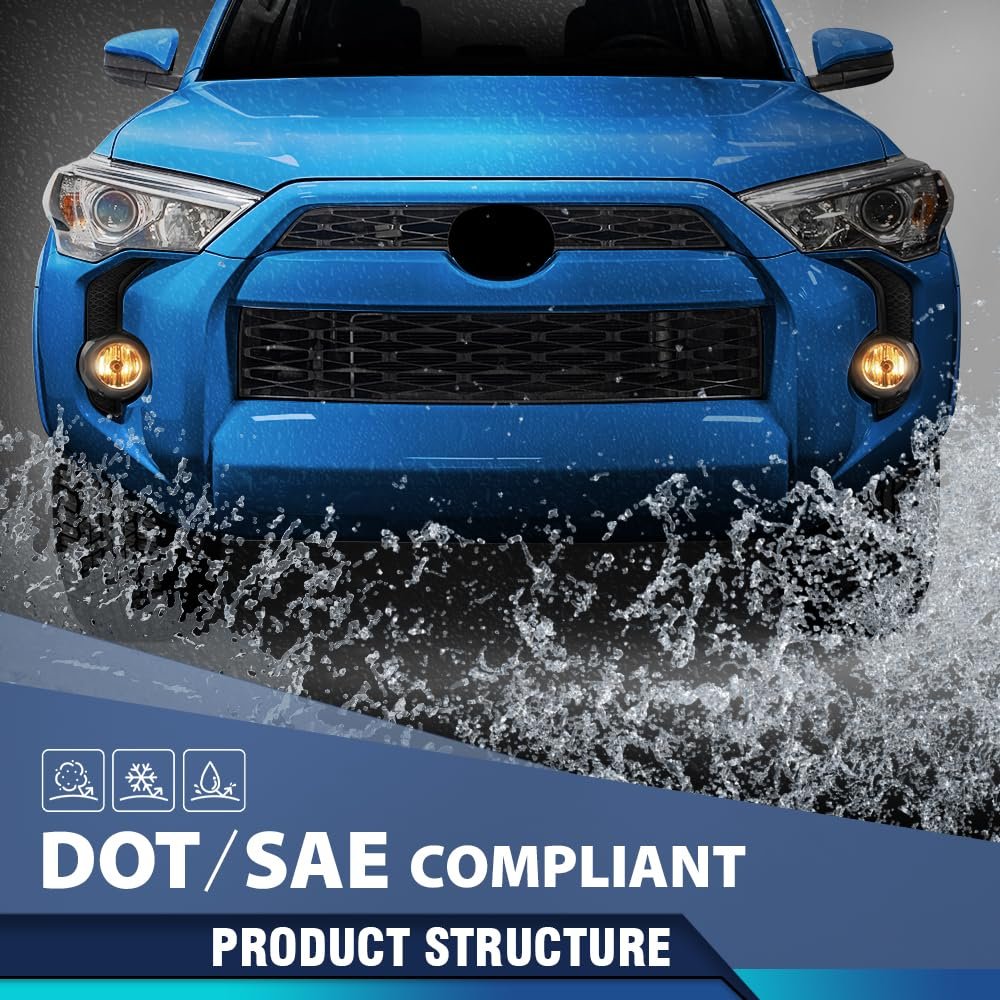 Front Fog Lights Lamps Bezel Trim Surround Covers Pair For Toyota 4runner Trd Sr5 2014 2015 2016 2017 2018 2019 2020 Black