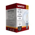Satco S21200 3w G16 5 Led Filament Lamp Clear Candelabra Base 2700k Warm White 200 Lumens 120v 25w Incandescent Equivalent Wet