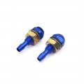 2 Pcs Blue Metal Front Windshield Wiper Washer Nozzle Spray Cleaner For Automobile 