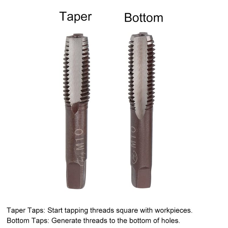 Metric Hand Tap M10 Thread 5 Pitch 3 Straight Flutes H2 Alloy Tool Steel Bottom Er Screw Tap Set Tapping Tools For Repairing 1