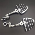Xkh-chrome Long Angled Adjustable Peg Mounting Kit U Shape Foot Compatible With Honda Goldwing Vtx1300 Shadow Valkyrie Triumph