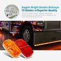 Partsam 14x Trailer Marker Led Light Double Bullseye 10 Diodes Clearance Red Amber