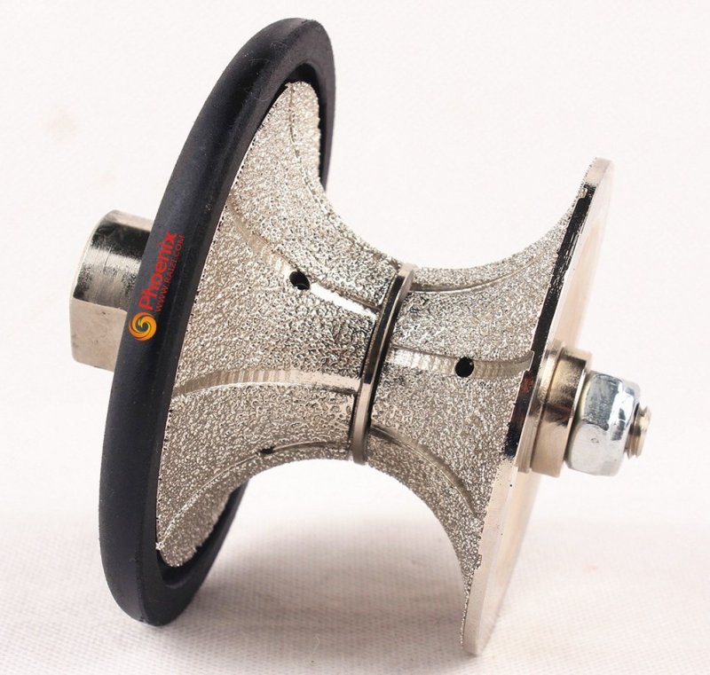 V50 2 In Full Bullnose Diamond Hand Profiler Router Bits With 5 8 11 Thread For Granite Countertops Coarse Grit Vacuum Brazed