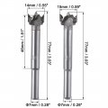 Uxcell Forstner Wood Boring Drill Bits 14mm 15mm Dia Hole Saw Carbide Alloy Steel Tip Round Shank Cutting For Hinge Plywood