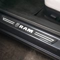 Ipick Image Compatible With Ram 2019 Up Logo Black Real Carbon Fiber 4 Pcs Universal Car Door Sill Step Protector Kick Plates