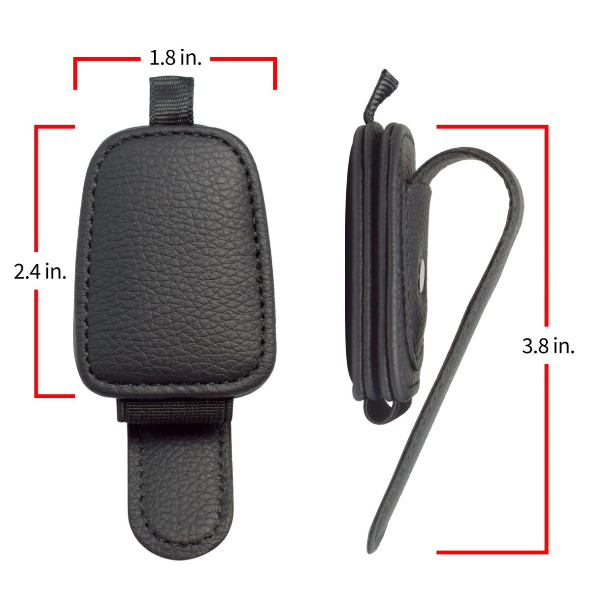 Dodge Demon Logo Magnetic Sunglass Holder For Car Sun Visor Black Faux Leather Mount Clip Official Licensed 2 5 In X 1 8