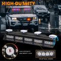 Xridonsen 2x 17 Inch Emergency Dash Police Lights Red Blue Light Bar 40 Led Interior Front Rear Windshield Strobe Safety
