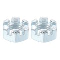 3 4-10 Unc Hexagon Slotted Nut Grade 6 8 Zinc-plated Carbon Steel Hex Nuts Good For Machinery Repairing Silver 2pcs 