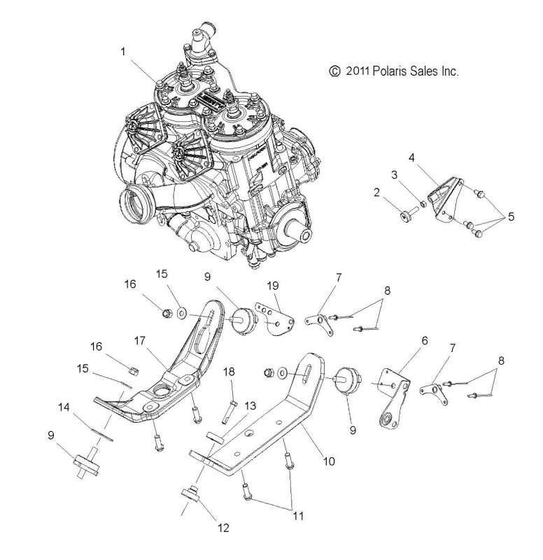 Polaris Snowmobile Isolator Rubber Genuine Part Qty 1