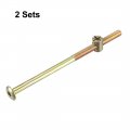 Uxcell M6x120mm Furniture Bolt Nut Set Hex Socket Screw 40mm Thread Length With Barrel For Beds Headboards Chairs 2 Sets