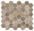 Recycled Glass Brown And Greige Wood Look Hexagonal 2 In Mosaic Wall Tile For Bathrooms Kitchen Backsplashes Accent Wall 1 