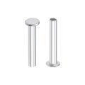 100 Pcs 3mm X 18mm Aluminum Flat Head Semi-tubular Rivets Silver Tone 