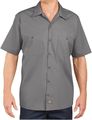 Dickies Mens Industrial Short Sleeve Work Shirt Graphite Grey L 