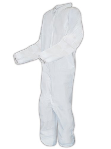 Magid Cvc8mcp Econowear Microporous Disposable Coverall With Elastic Wrists And Ankles Medium White Case Of 25