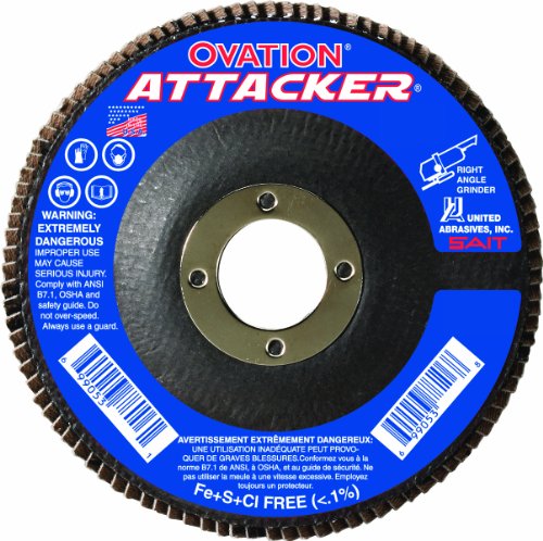 Sait 76208 Ovation Attacker Flap Disc 4-1 2 X 7 8 Z 60x 10 Pack