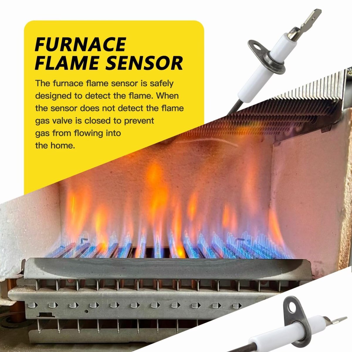 2x Sen01114 Furnace Flame Sensor For Trane American Standard Aud1b080a9481ab Aud1b080a9h31aa Aud1b080a9h31ba Aud1b080a9h31bb