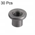 Uxcell M8x17 9x3mm Tee Nut Carbon Steel T-nut Mounting Hardware Fitting Fastener Through Hole Flange Insert Female Thread 30pcs