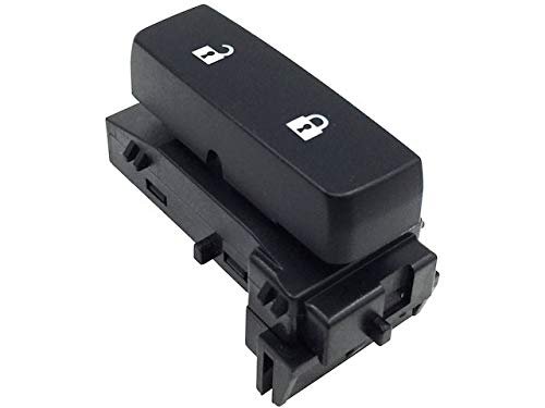 Front Left Central Door Lock Switch Push Button Black Manual For 2007-2014 Chevy Silverado 2500 Hd With Power Windows