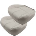 Bottom Leather Seat Covers Driver And Passenger Side Light Titanium Gray For Chevy Silverado Tahoe Suburban Avalanche Gmc 