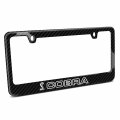Ipick Image For Ford Mustang Cobra Outline Dual Logo Black Real Carbon Fiber License Plate Frame By