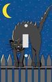 Scary Black Cat On The Fence Decorative Switchplate Cover 