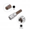 Uxcell H6 Hexagon Bit Socket 1 4 Square Drive Cr-v Sockets S2 Steel Bits 5 Length With Hex Shank Power Drill Adapter