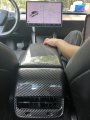 Rear Air Condition Vent Cover For Tesla Model 3 Y 2017 2024 Center Console Ac Trim Interior Accessory Bright Carbon Fiber Abs 