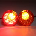 Httmt- Rear Chrome Amber Led Running Brake Turn Signal Indicator Light Compatible With H-d Xl 883 1200 92-17 P N Mt224-019r-cd